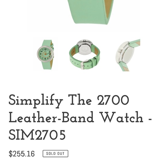 Simplify 2700 Unisex Women’s Mint Green Leather Watch SIM2705 - Picture 8 of 9